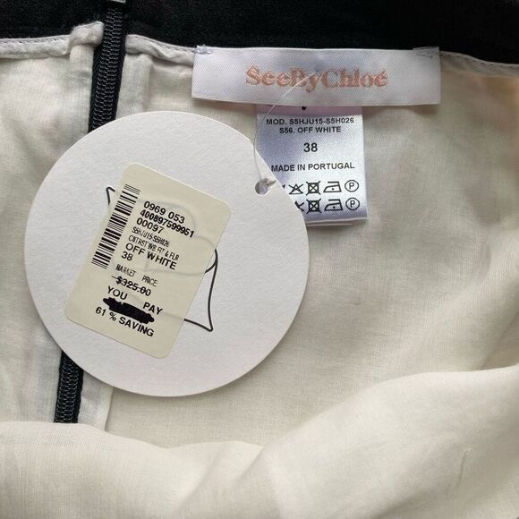 NWT See by Chloe White short skirt size 8 - Picture 9 of 9